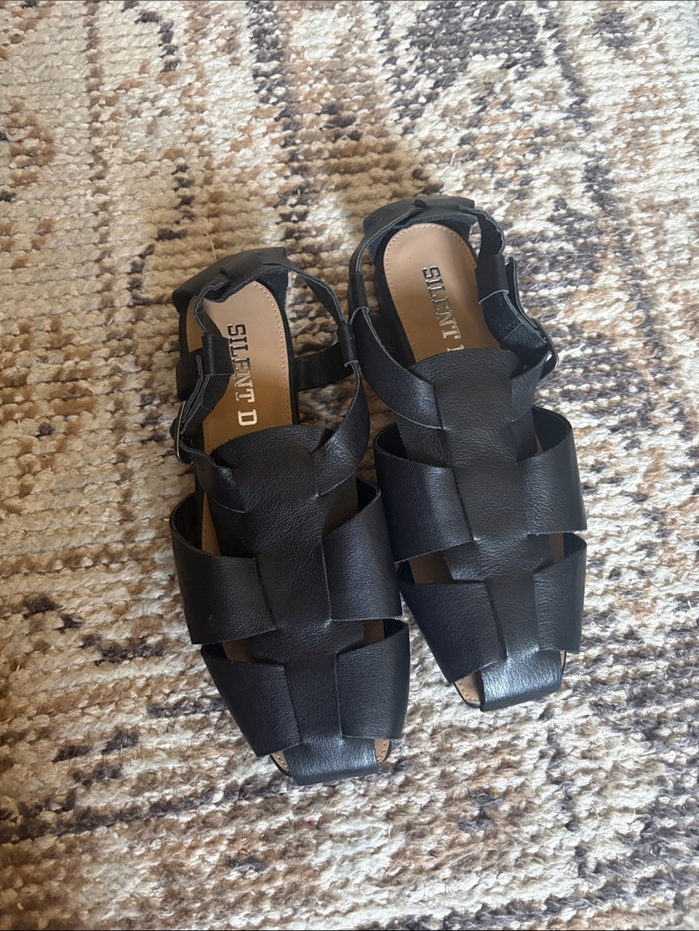 Silent D BLACK Women's Tetbil Gladiator Fisherman Sandal US 8 EU 38 Anthropologi